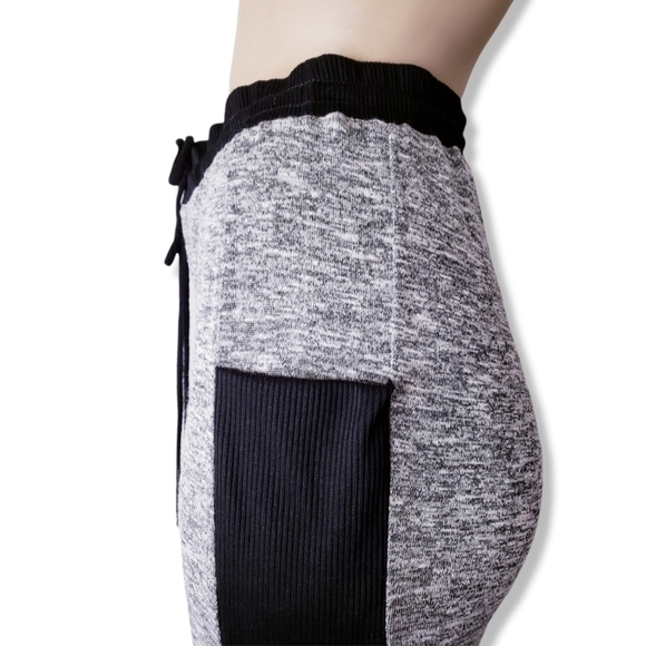 Freeloader Gray Marled Long Sweatpant Joggers W/ Black Contrast Side Stripes - Picture 2 of 8